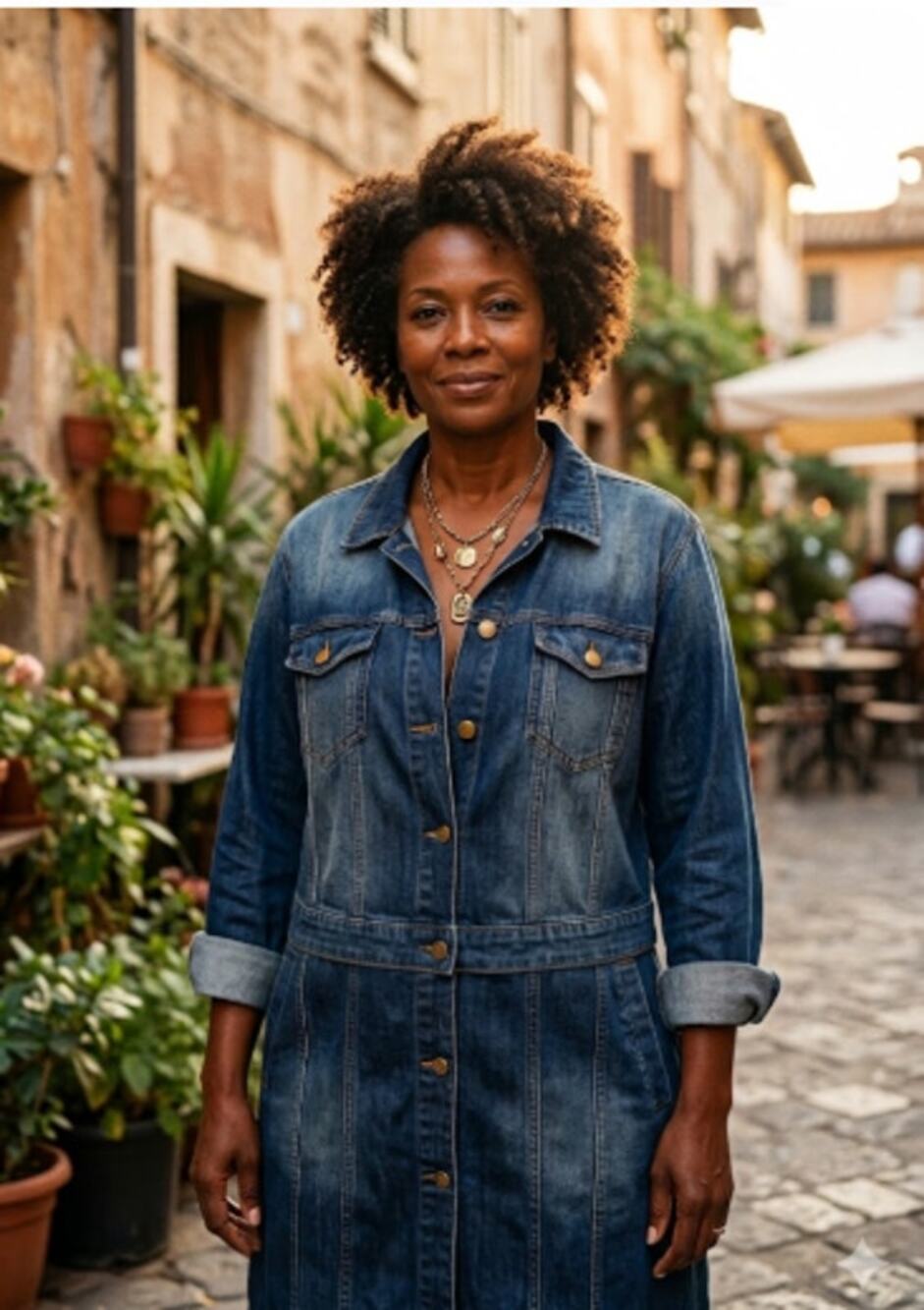 J. Peterman Long Denim Tunic/Jacket Brass Buttons XXL (EUC)
